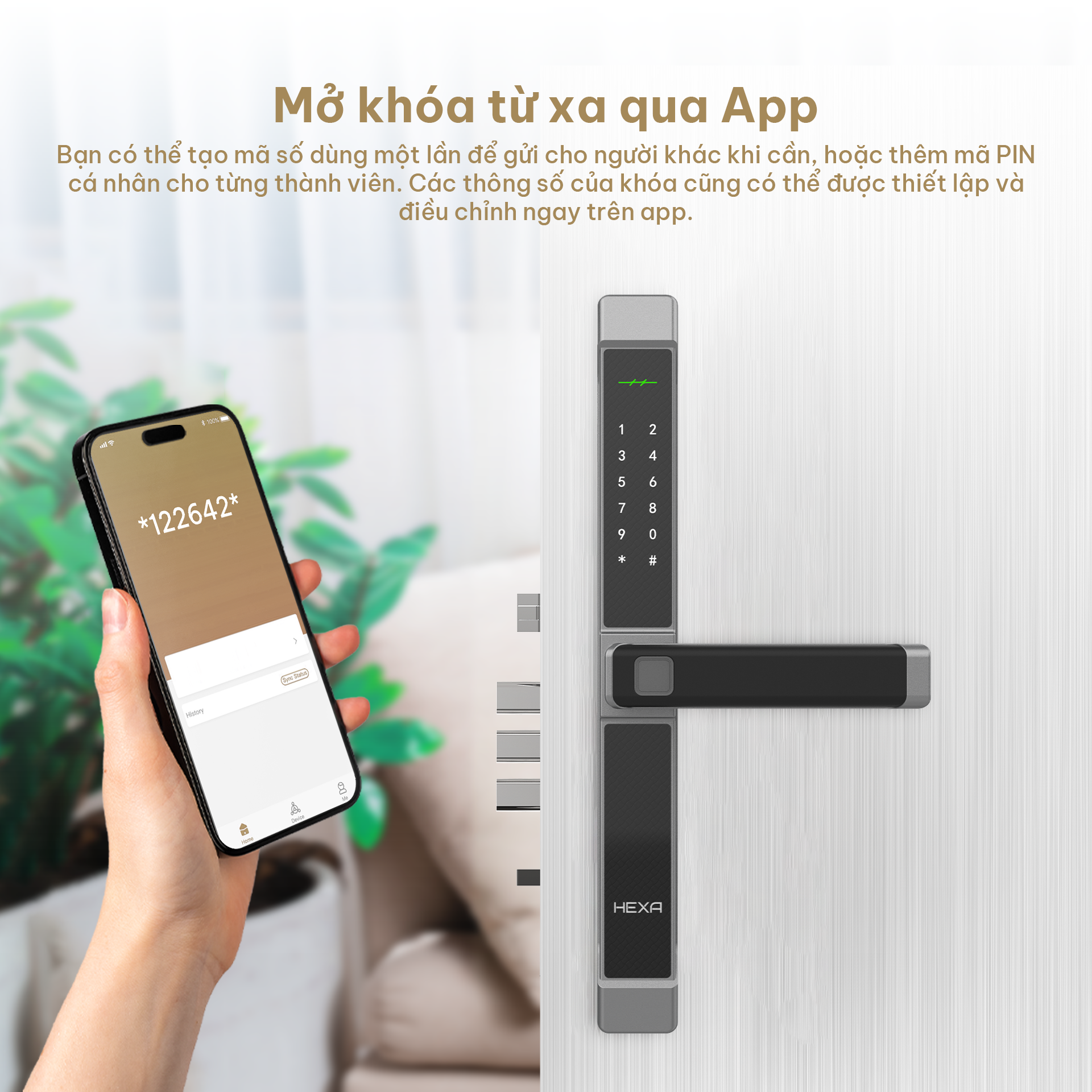Khóa cửa thông minh HEXA A100 - Ảnh 5