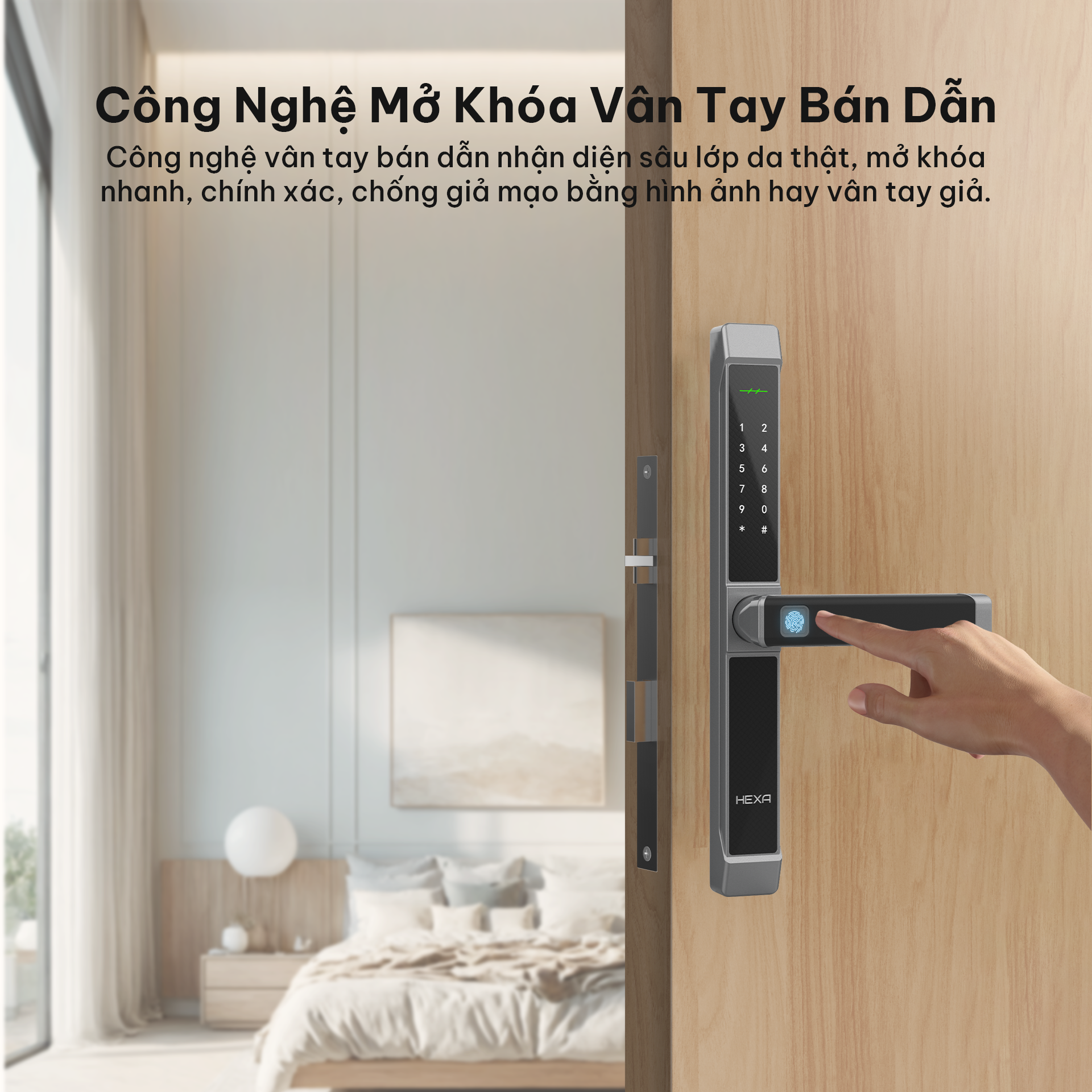 Khóa cửa thông minh HEXA A100 - Ảnh 6