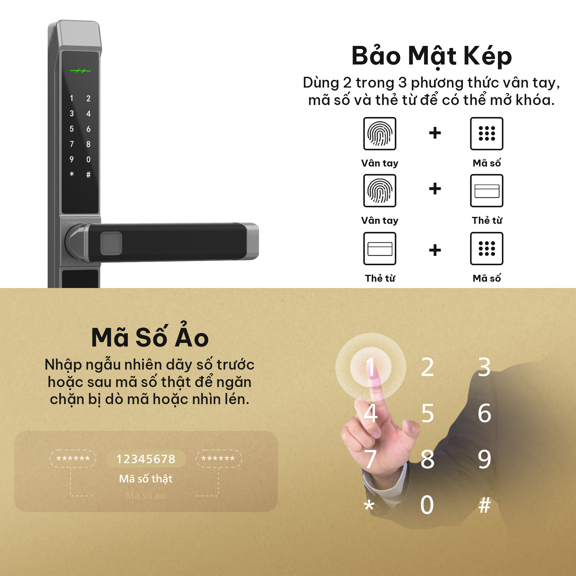 Khóa cửa thông minh HEXA A100 - Ảnh 8